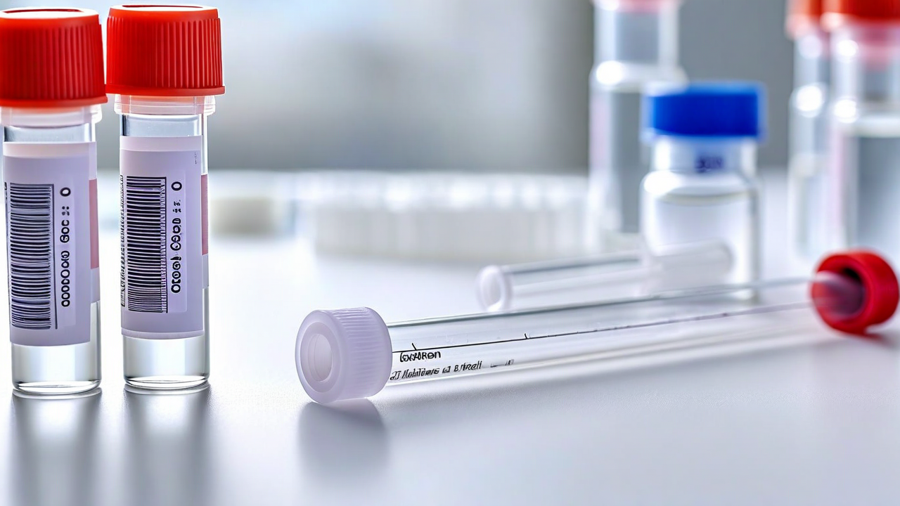 collection kit with saliva swab on clean surface